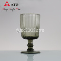 Grey Goblet Ribbed Water Cup Champagne Goblet